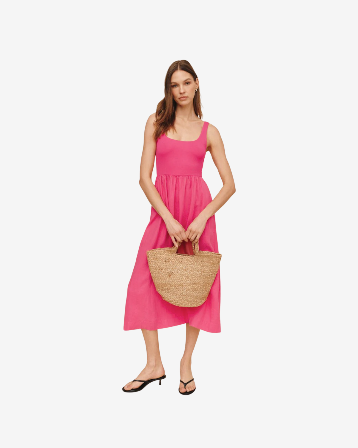 Sleeveless knit combo dress Spiced Hibiscus