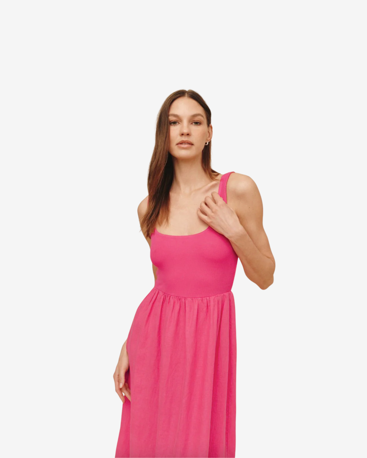 Sleeveless knit combo dress Spiced Hibiscus