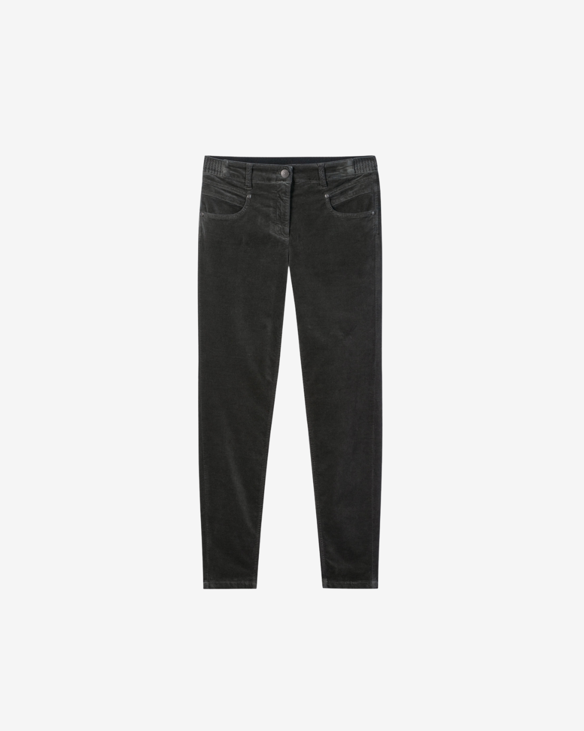 High-stretch velvet denim Greenish grey