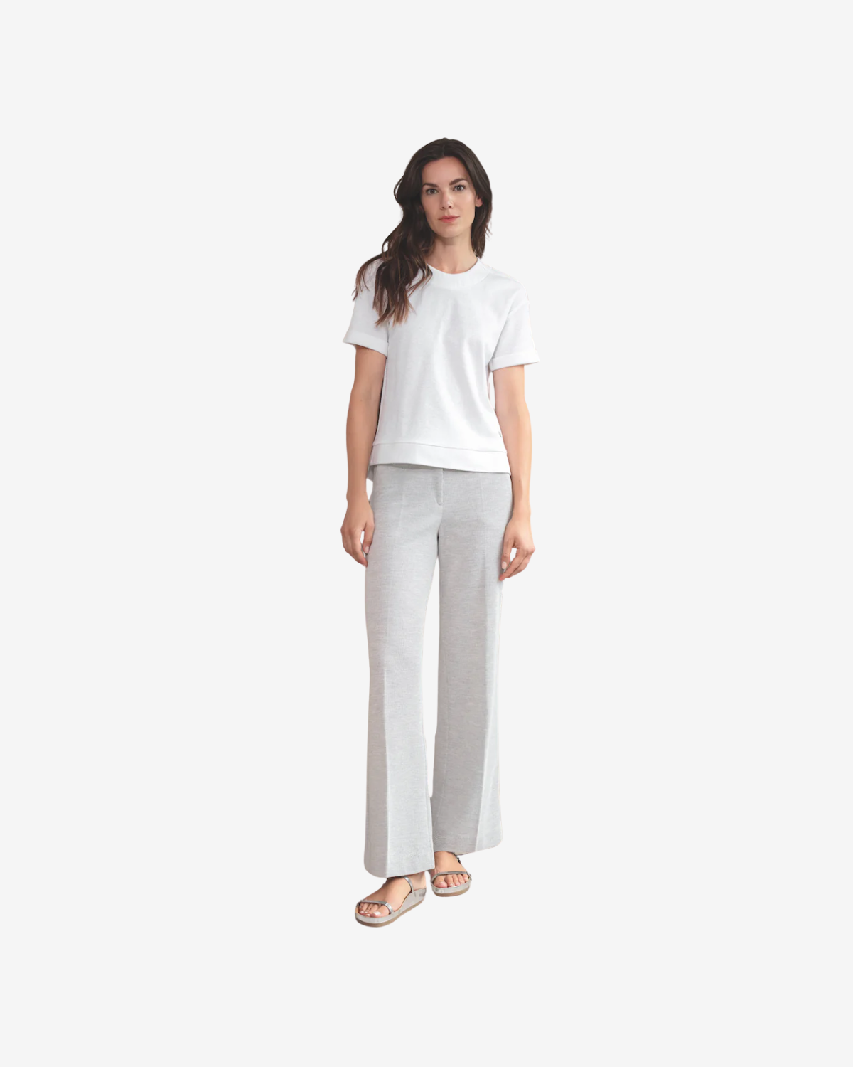 Folded slv T-shirt Spoon white