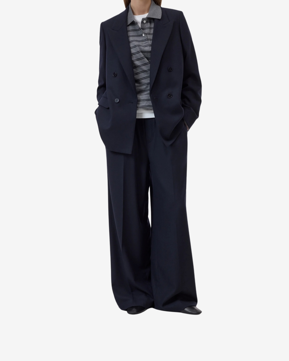 Fitted doublebreasted blazer Dark night