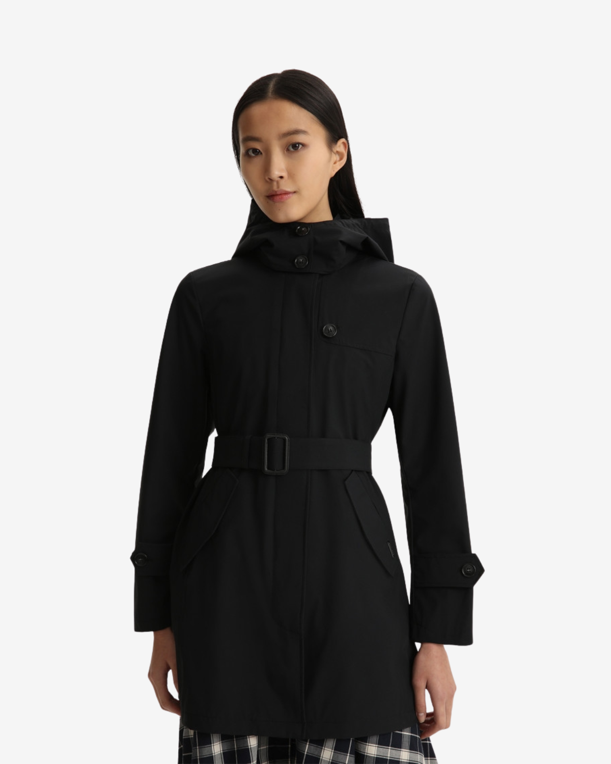Belted fayette light parka black