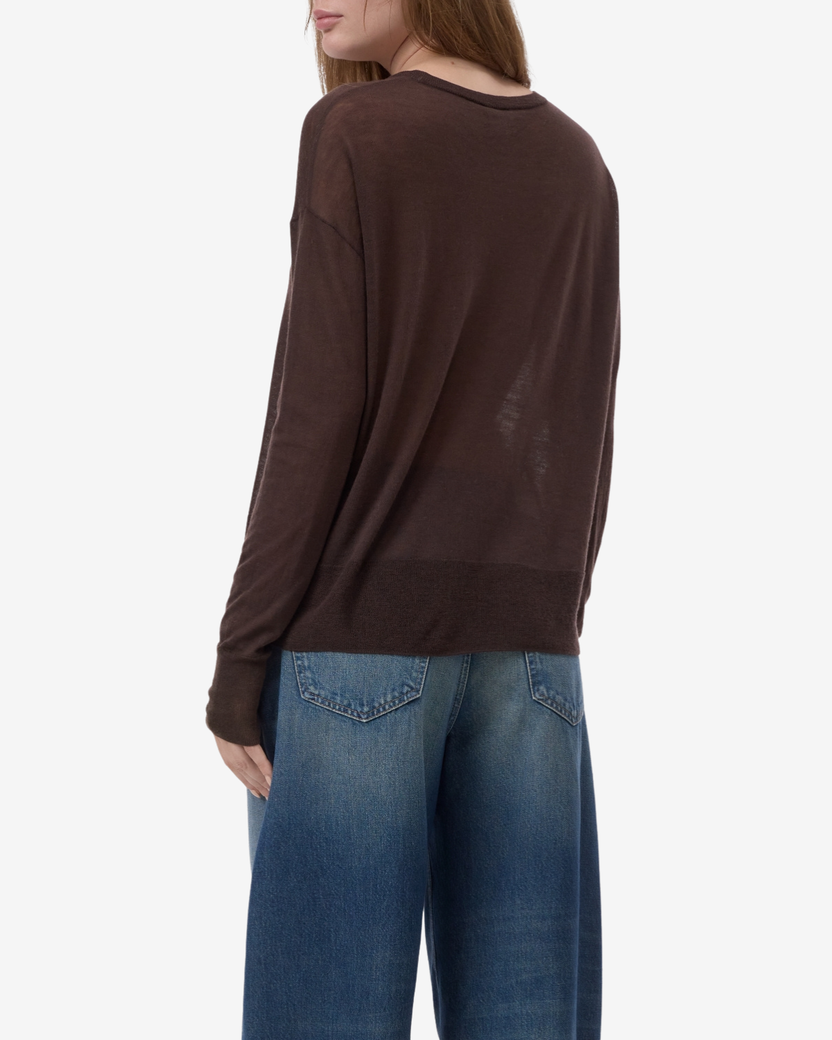 Crew neck long sleeve Mahagony brown