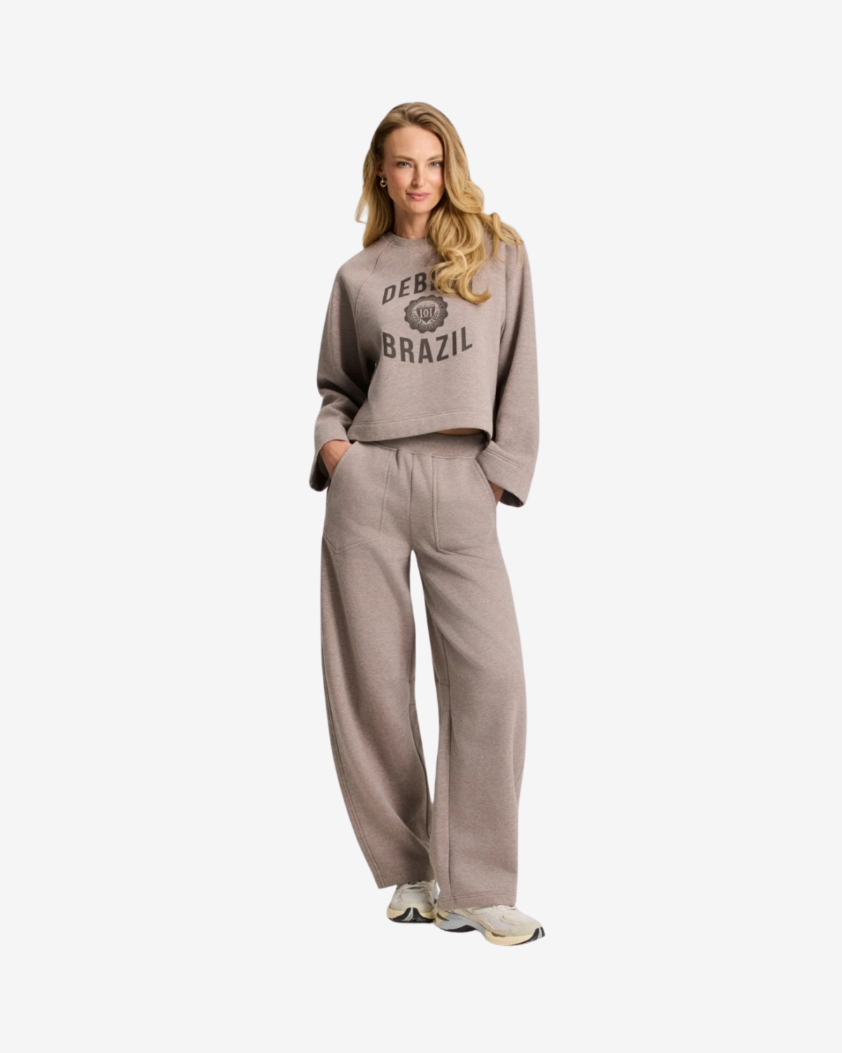 Jayden wide leg jogger Brown melange