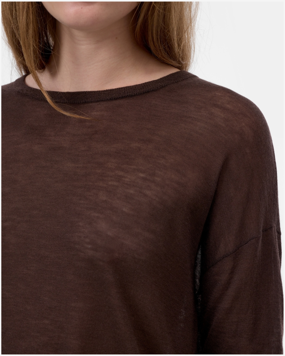 Crew neck long sleeve Mahagony brown