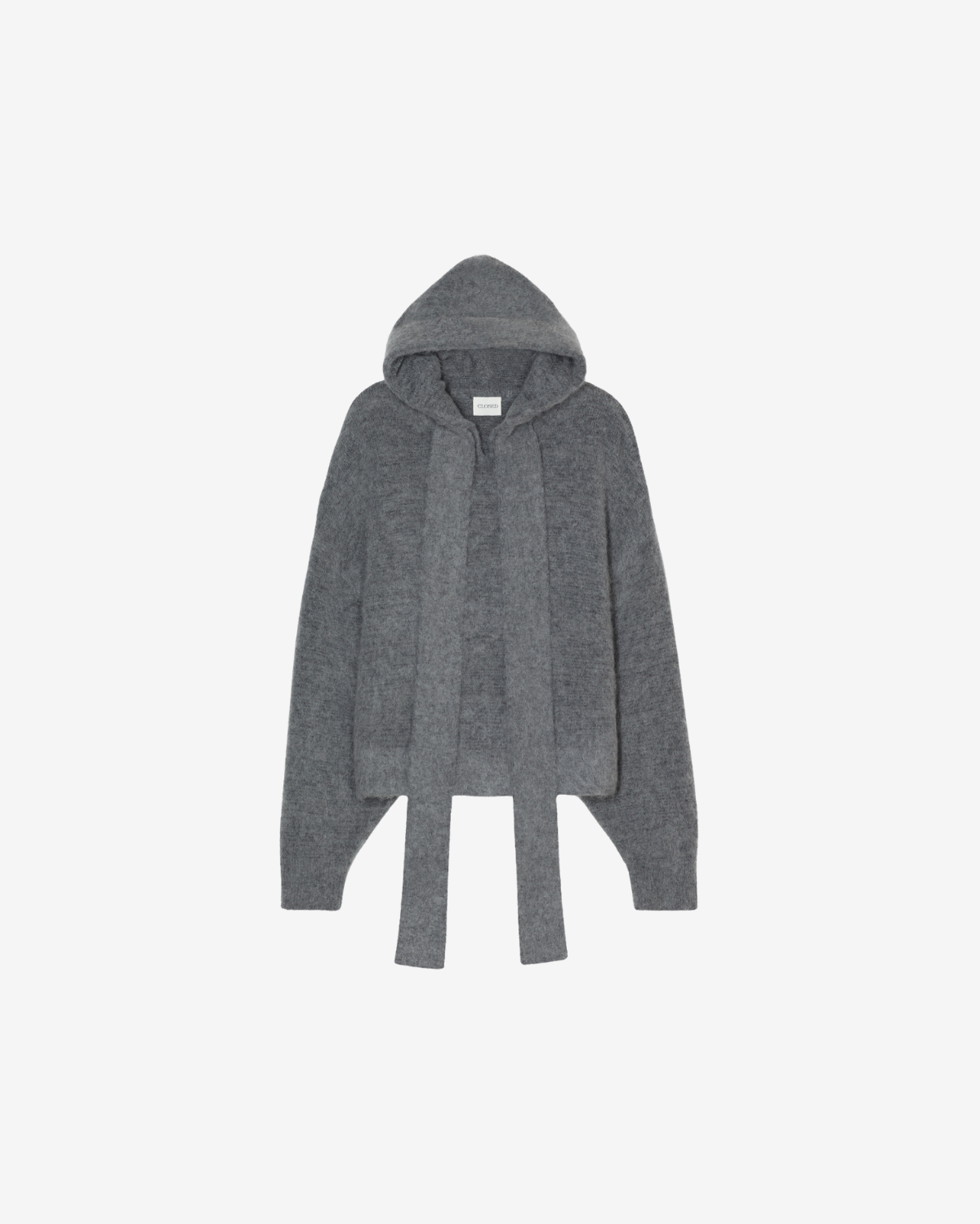 Hoody with bow tie Dark grey melange
