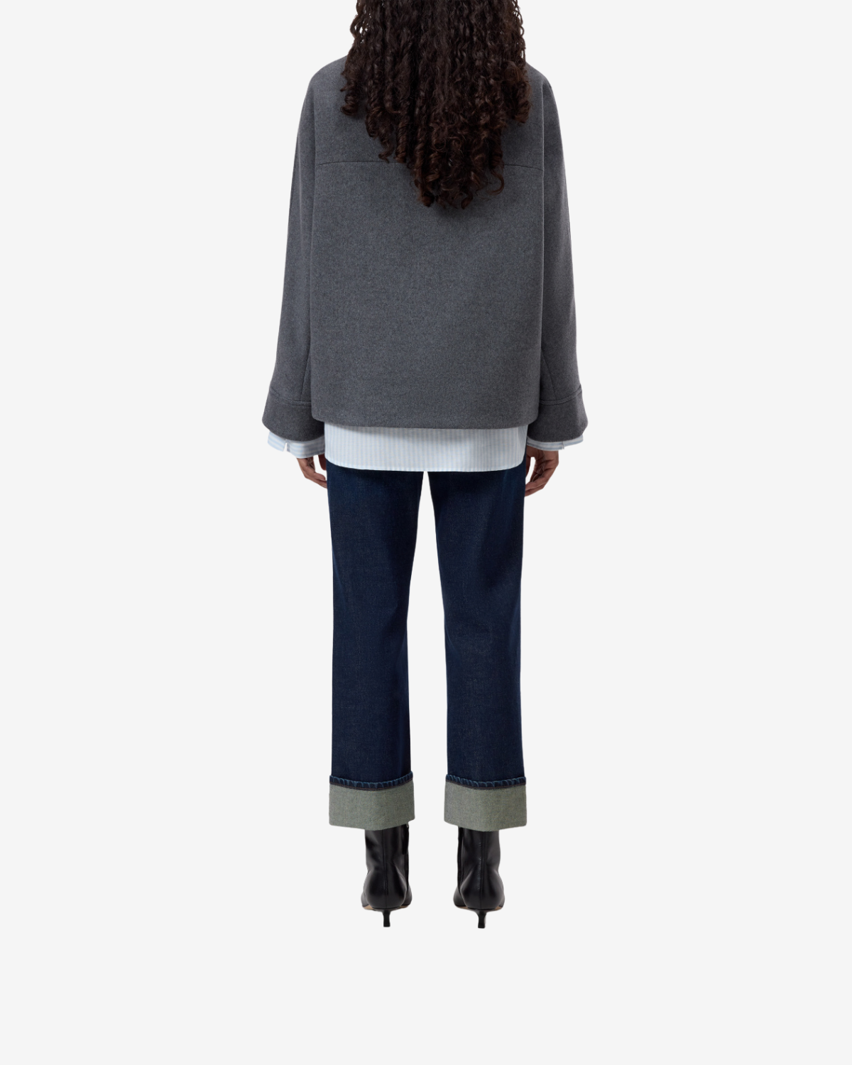 Wool jacket Dark grey melange