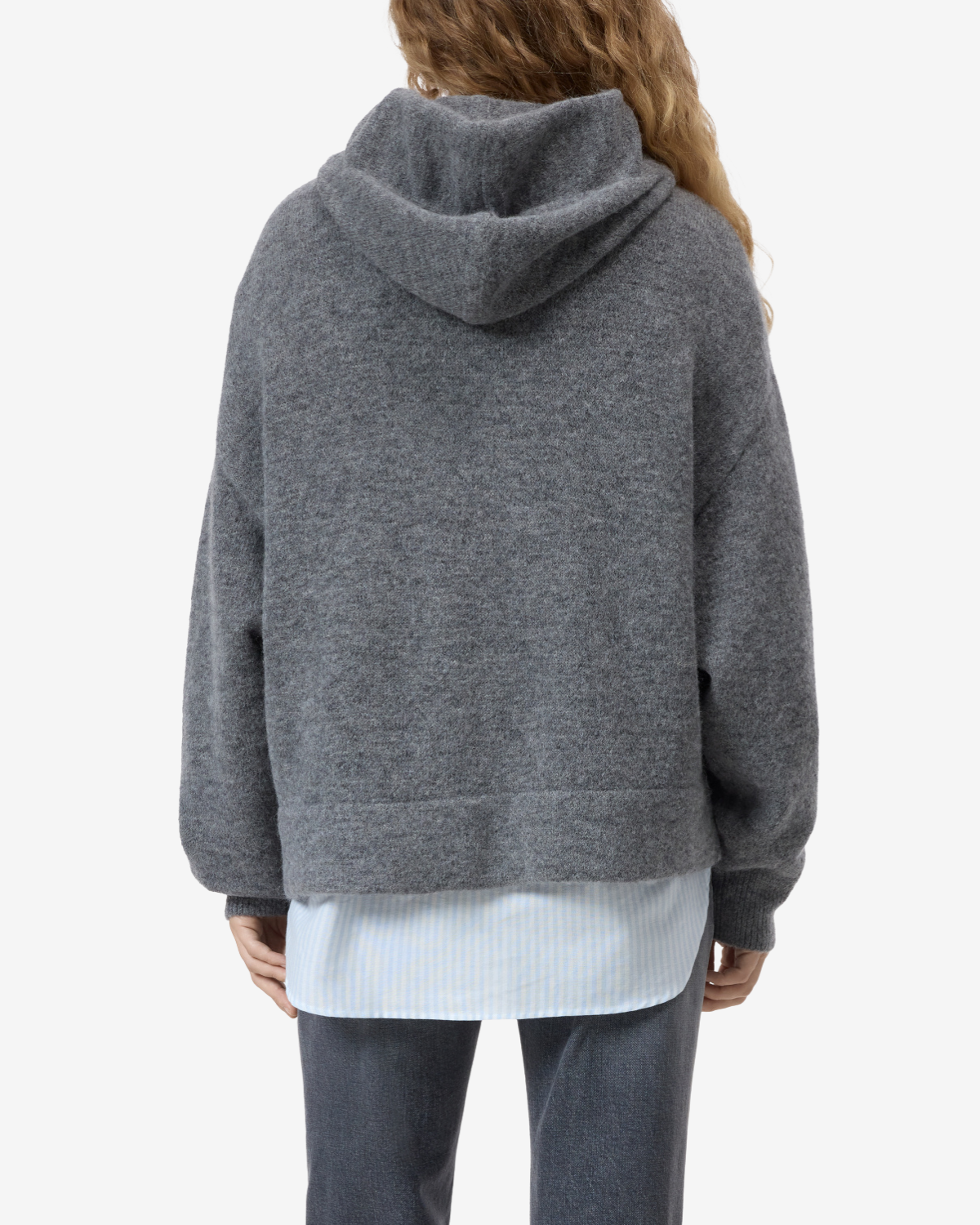 Hoody with bow tie Dark grey melange