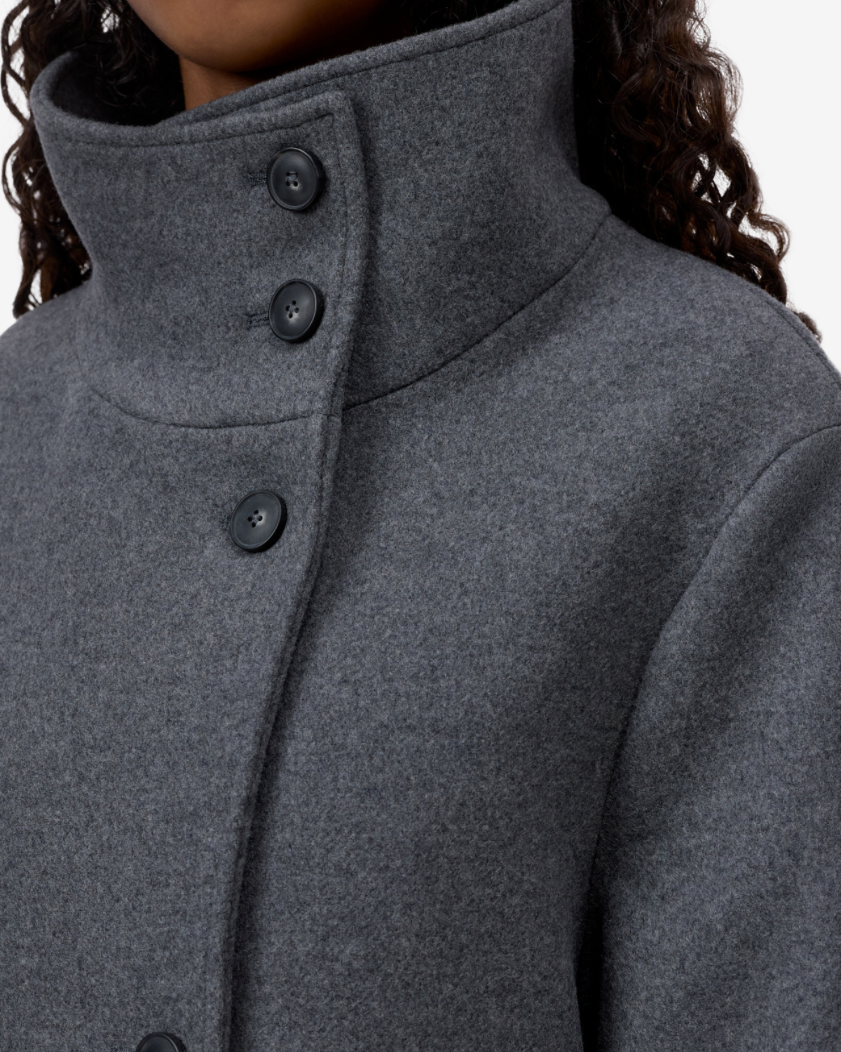 Wool jacket Dark grey melange