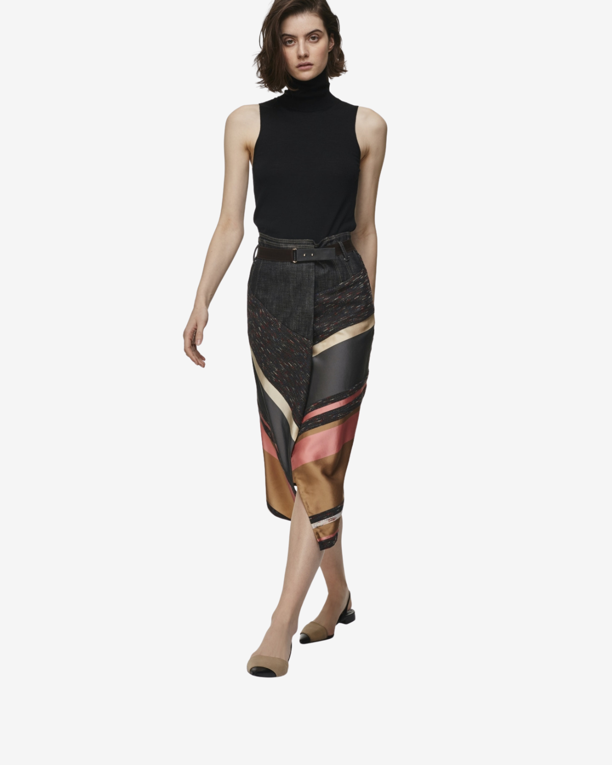 ENERGETIC LINES SKIRT caramel stripes