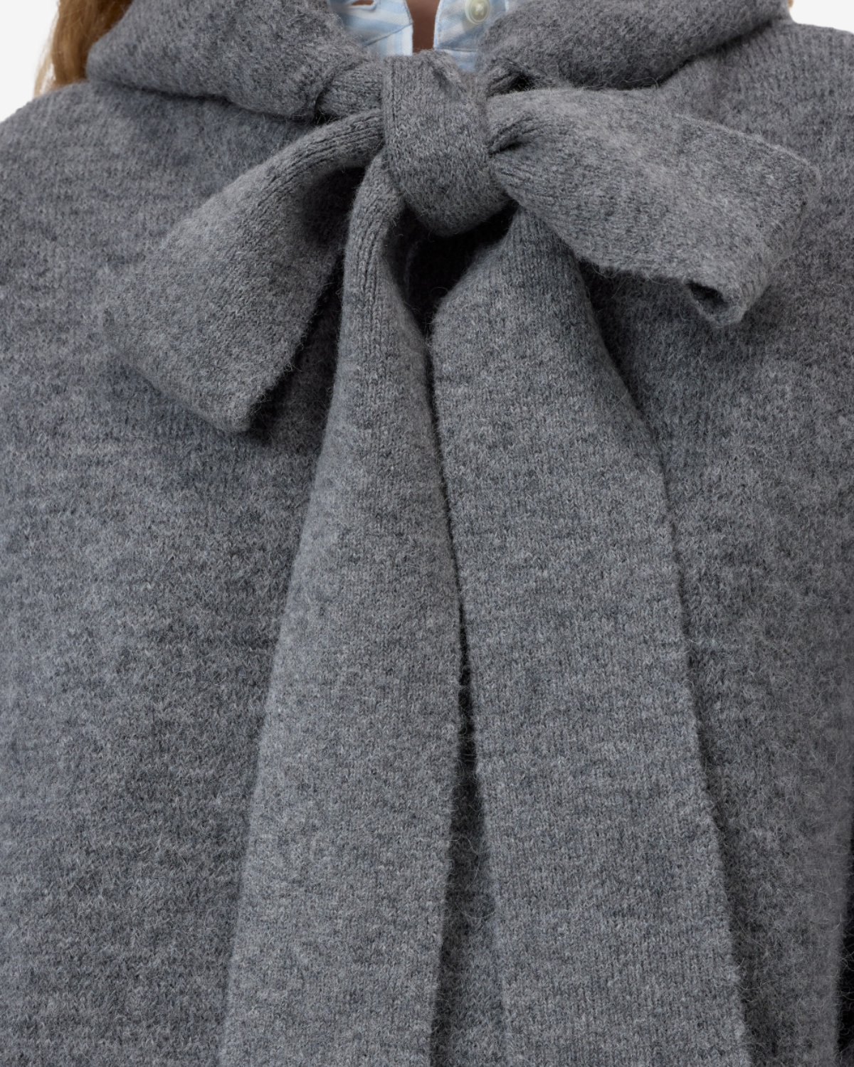 Hoody with bow tie Dark grey melange
