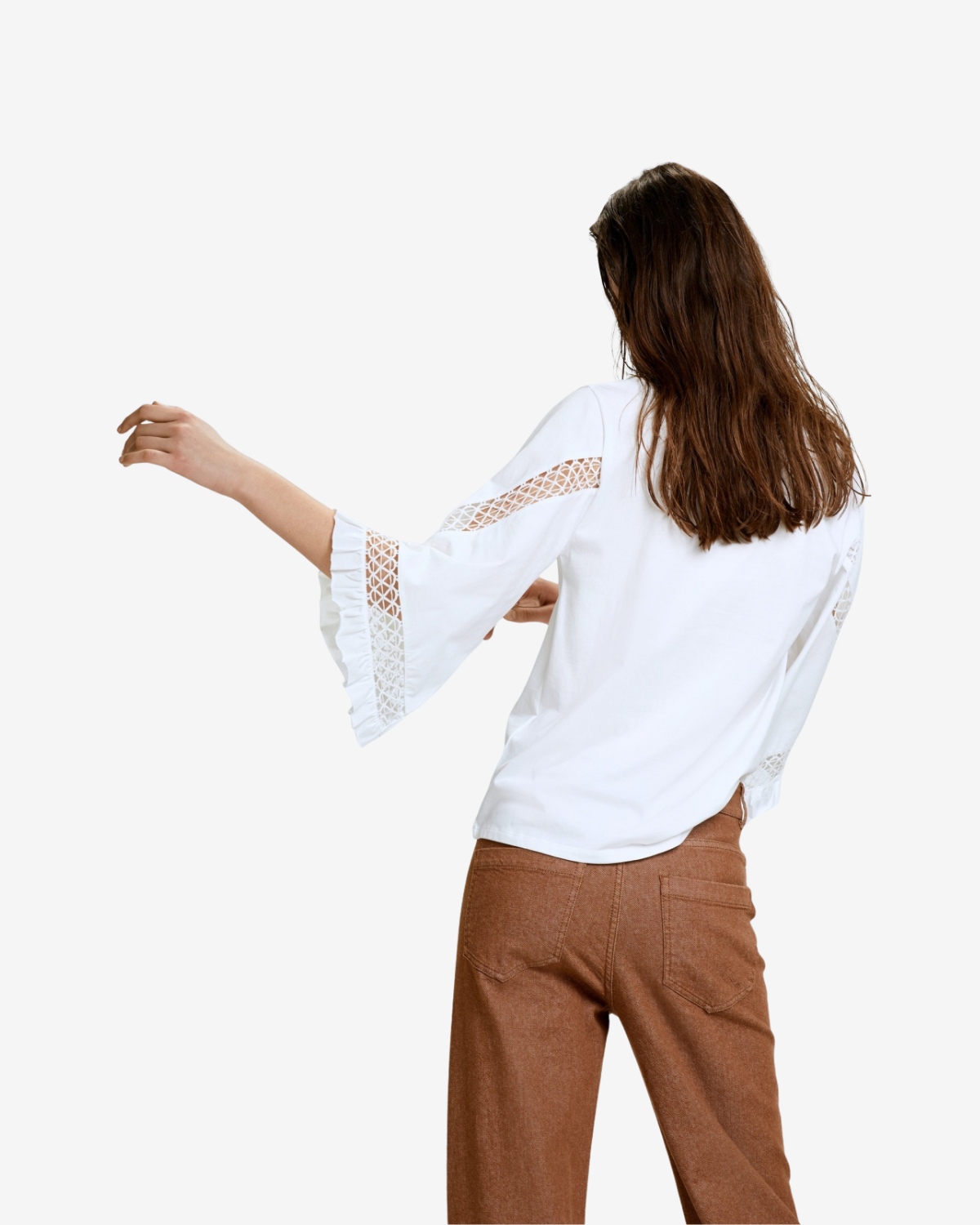 CASUAL STATEMENT shirt 3/4 camellia white