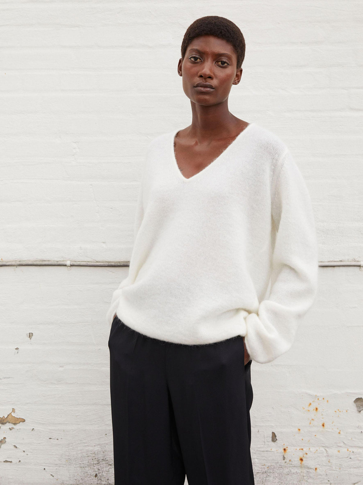 Rhila mohair-blend sweater soft white