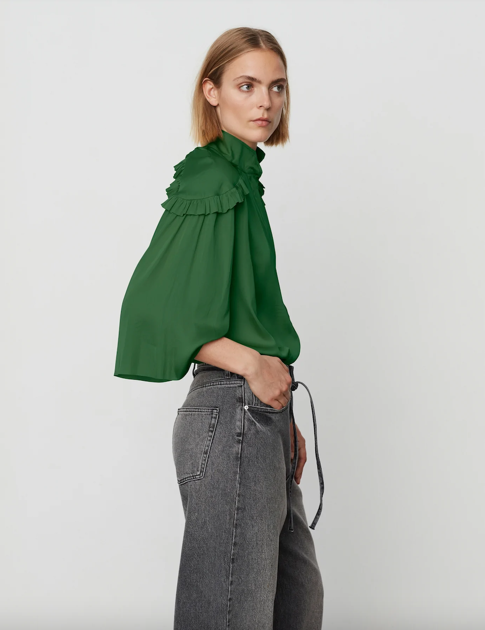 Mateo modern drape  basil green
