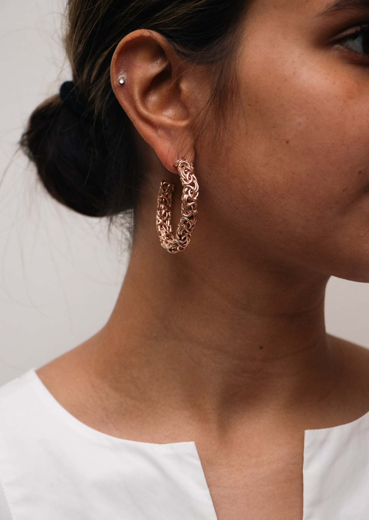 BYZANTINE earrings big rose goud