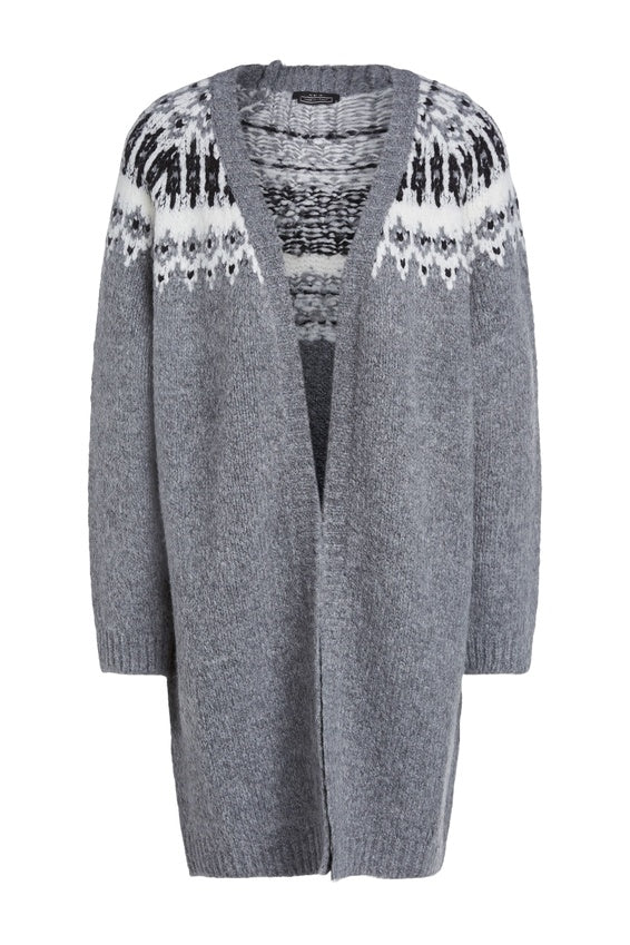 Knit coat It grey white