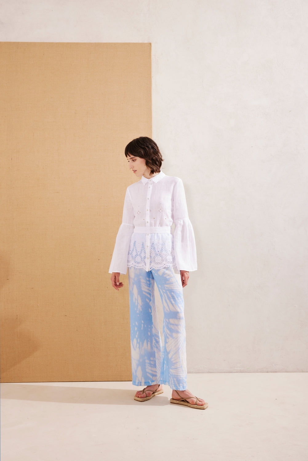 Pants with print washed