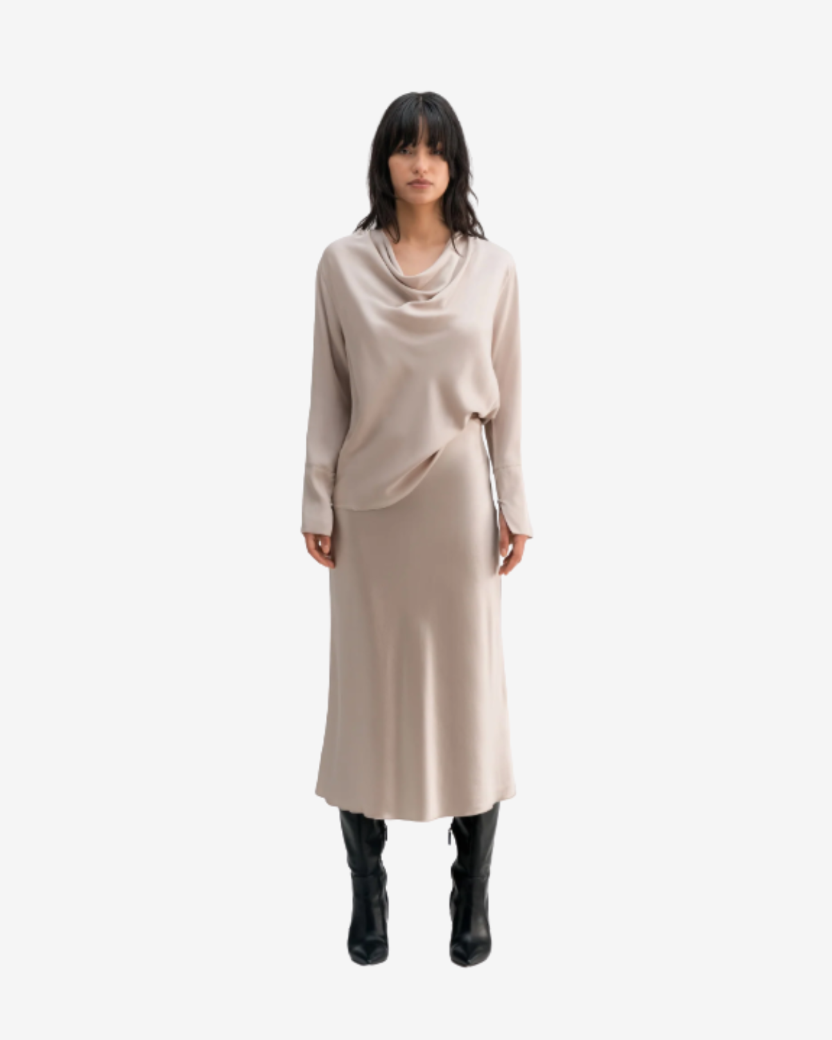 Zia silk blouse Greige
