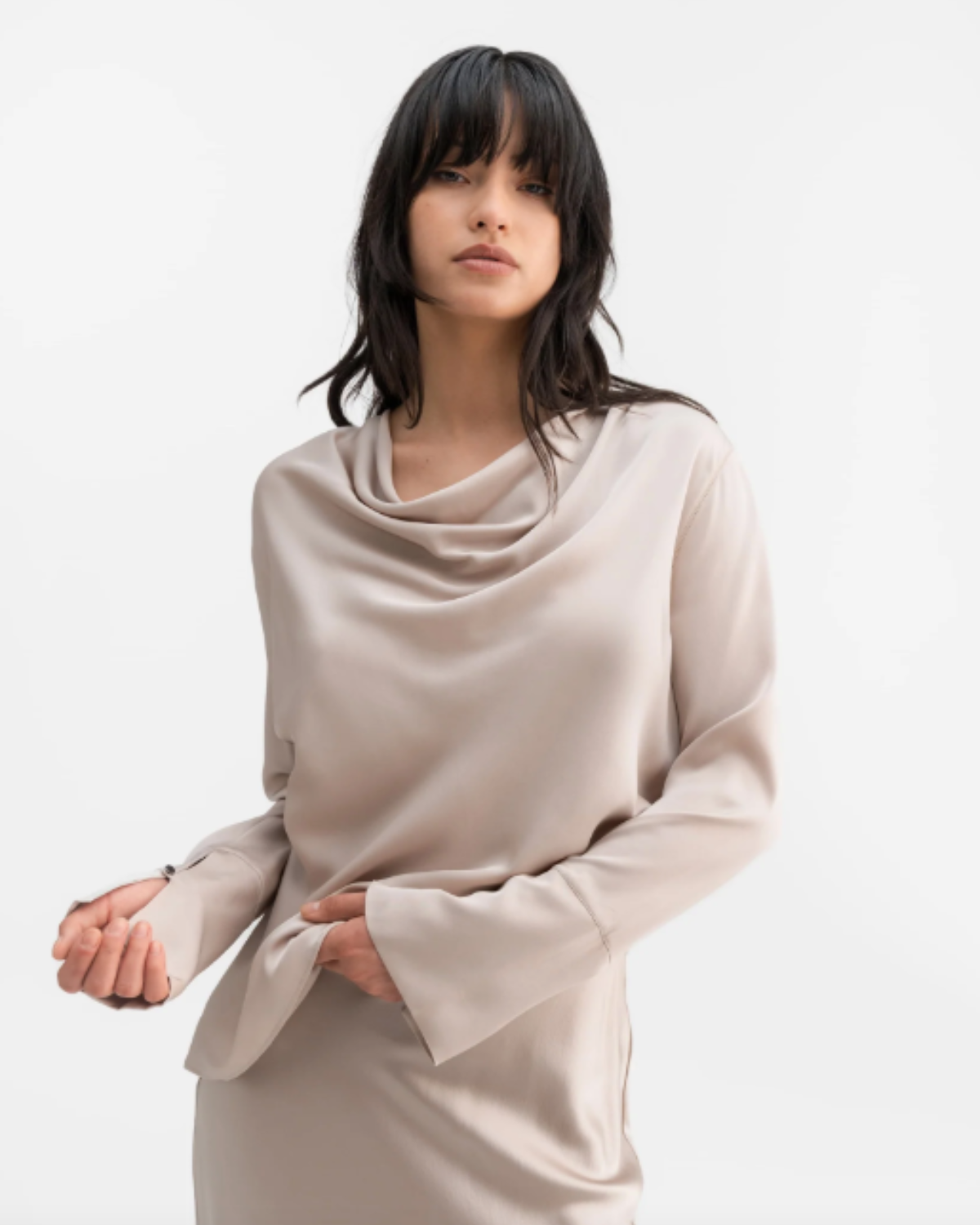 Zia silk blouse Greige