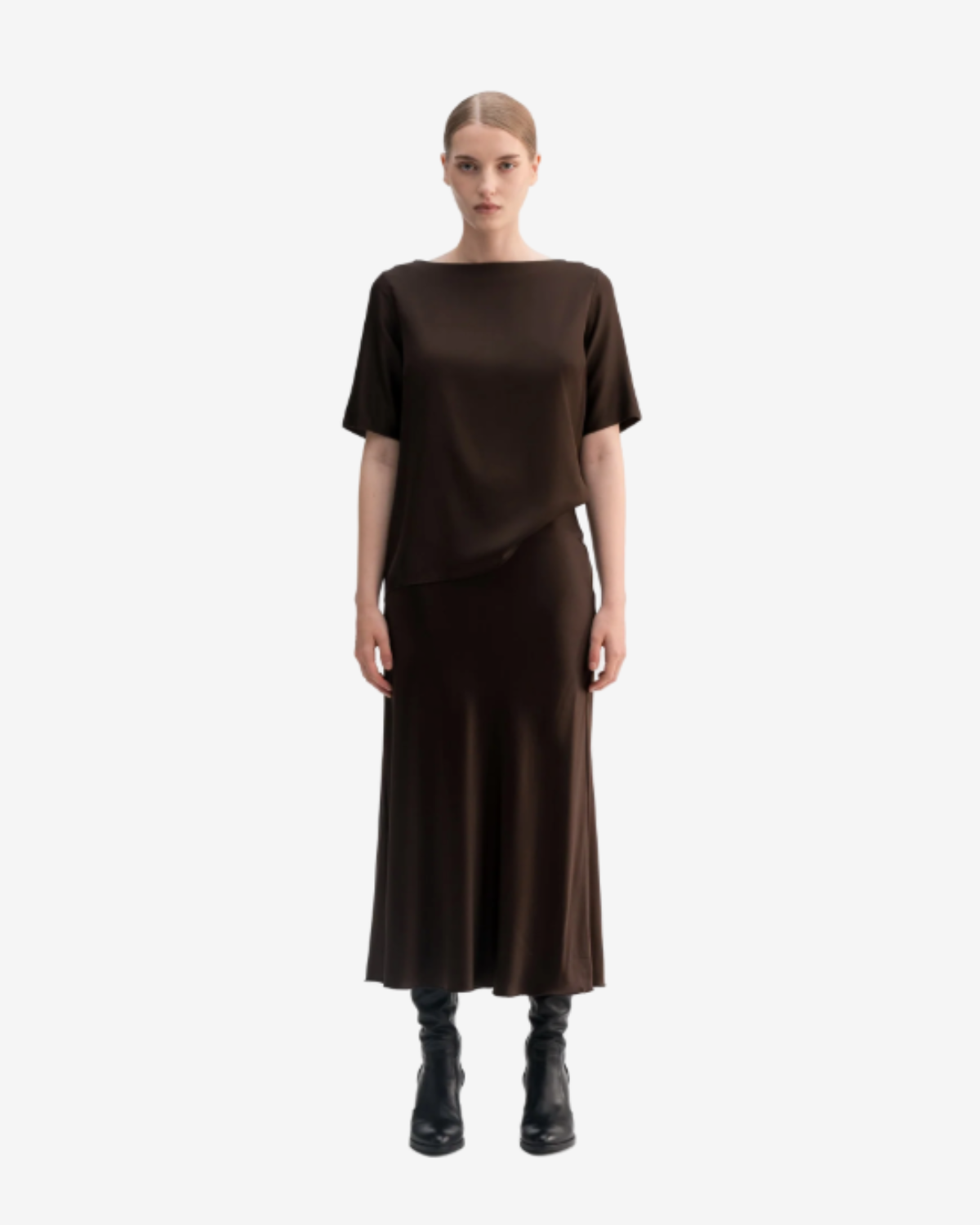 Yoli silk blouse Dark brown