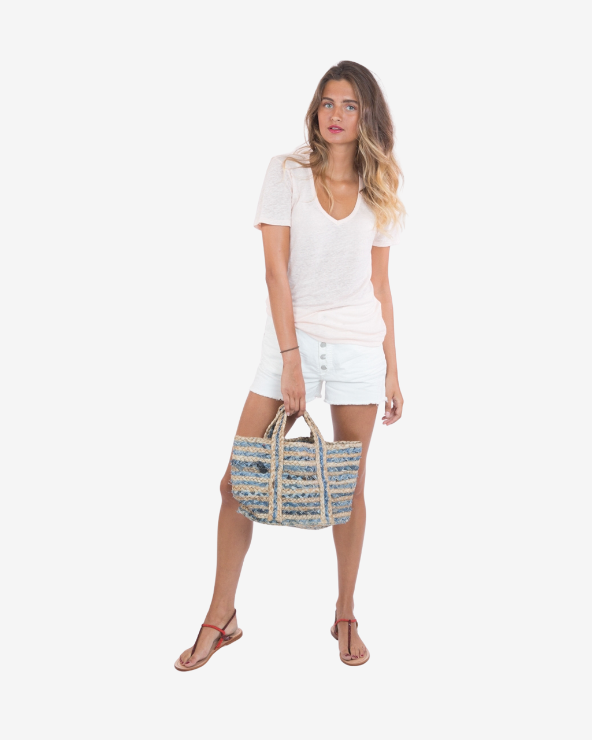 Jeans Recycle Beach Bag Small blauw