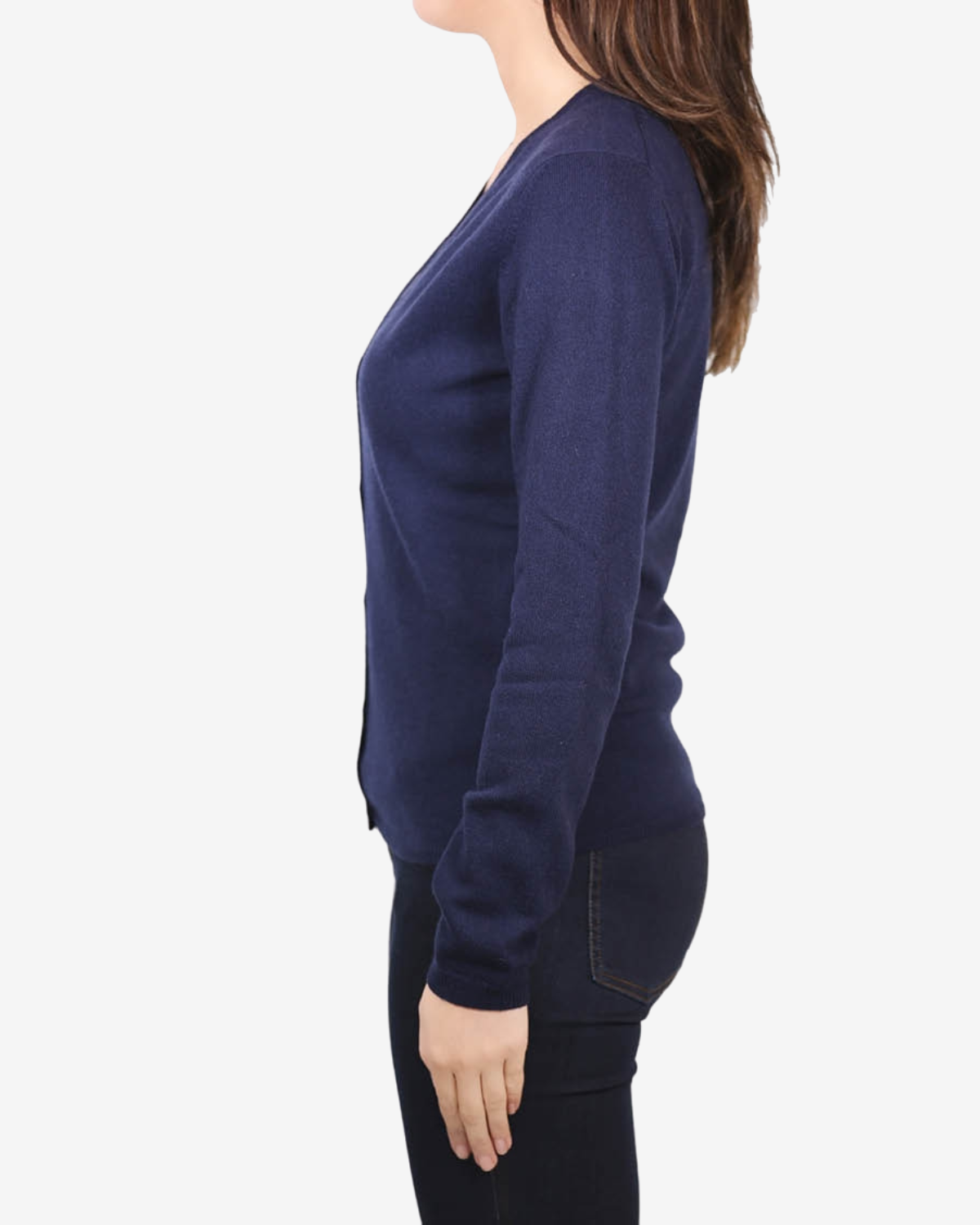 V-cardigan 1/1 Donkerblauw
