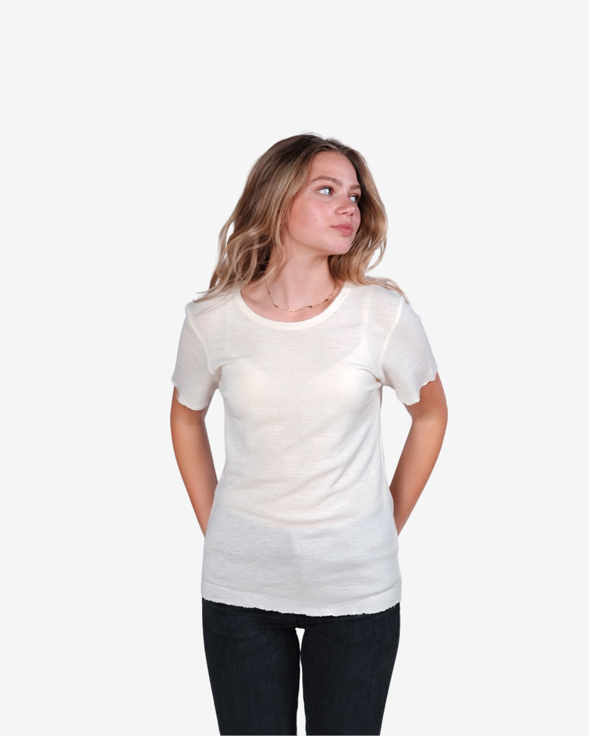 T-shirt r/neck raw white