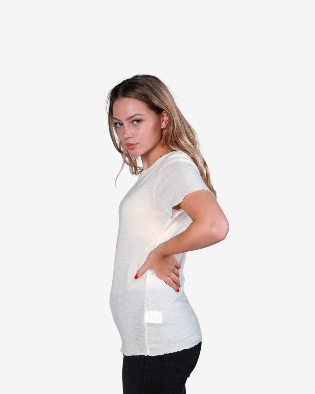 T-shirt r/neck raw white