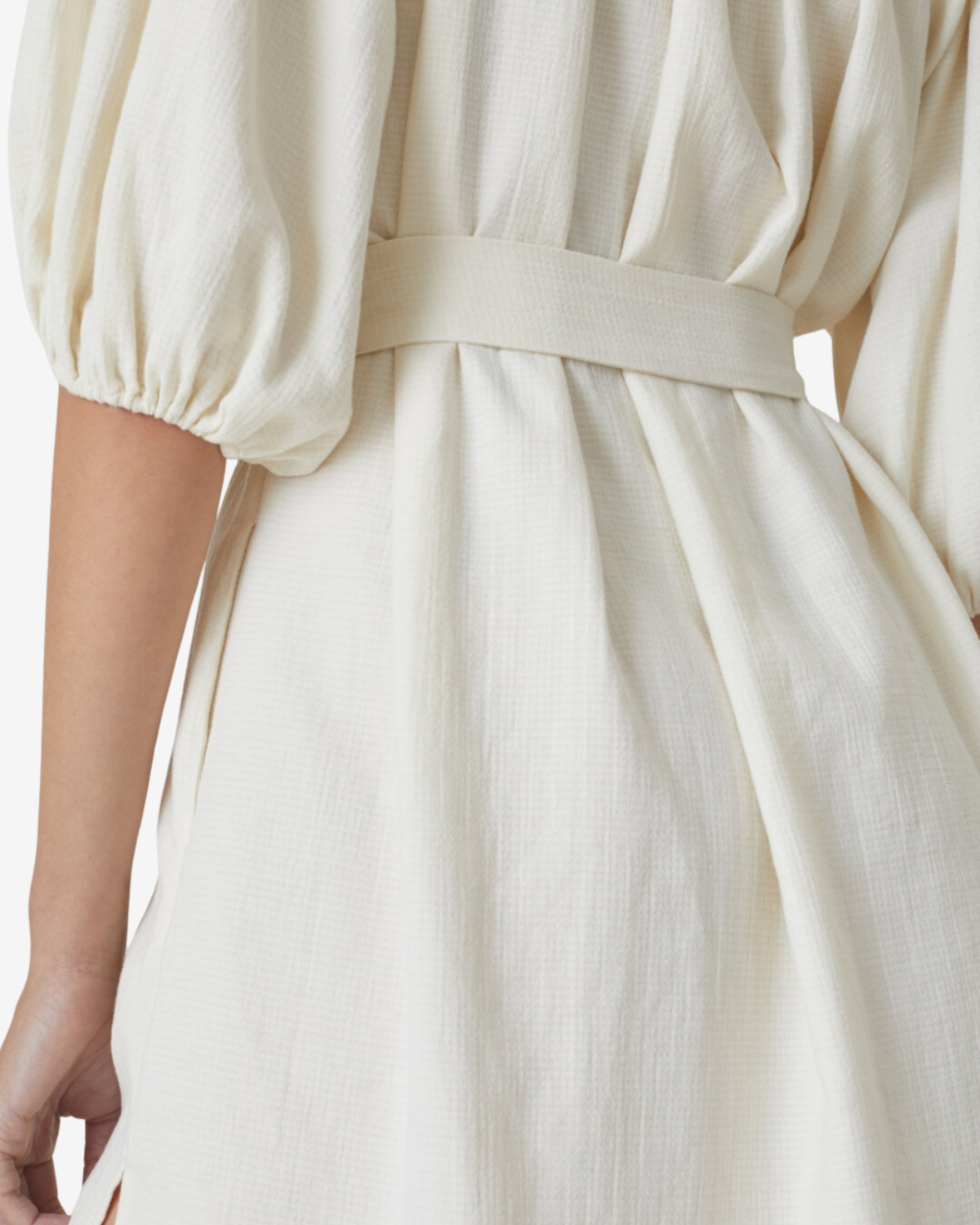 gathered dress Ecru