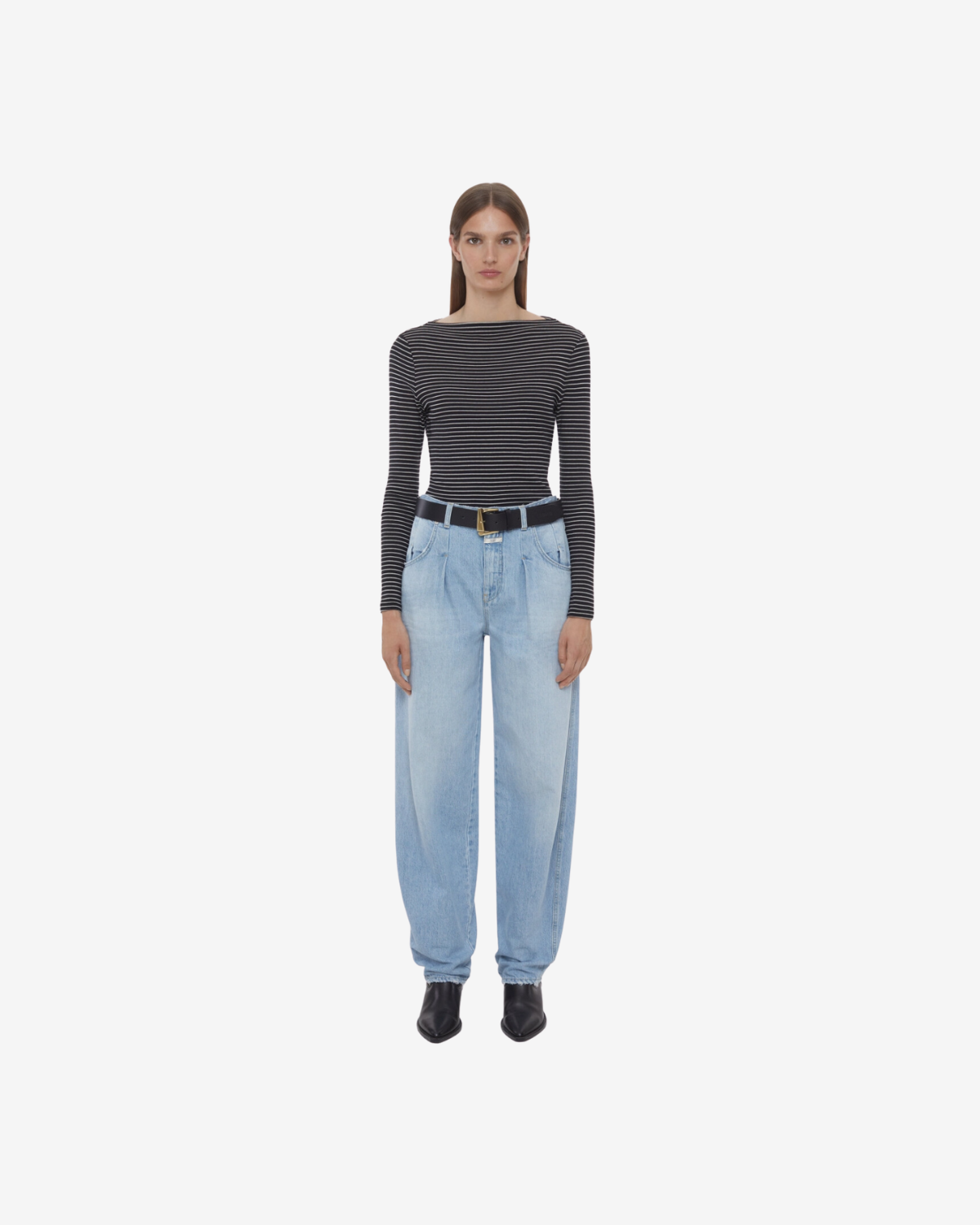 Straight neck long sleeve  black