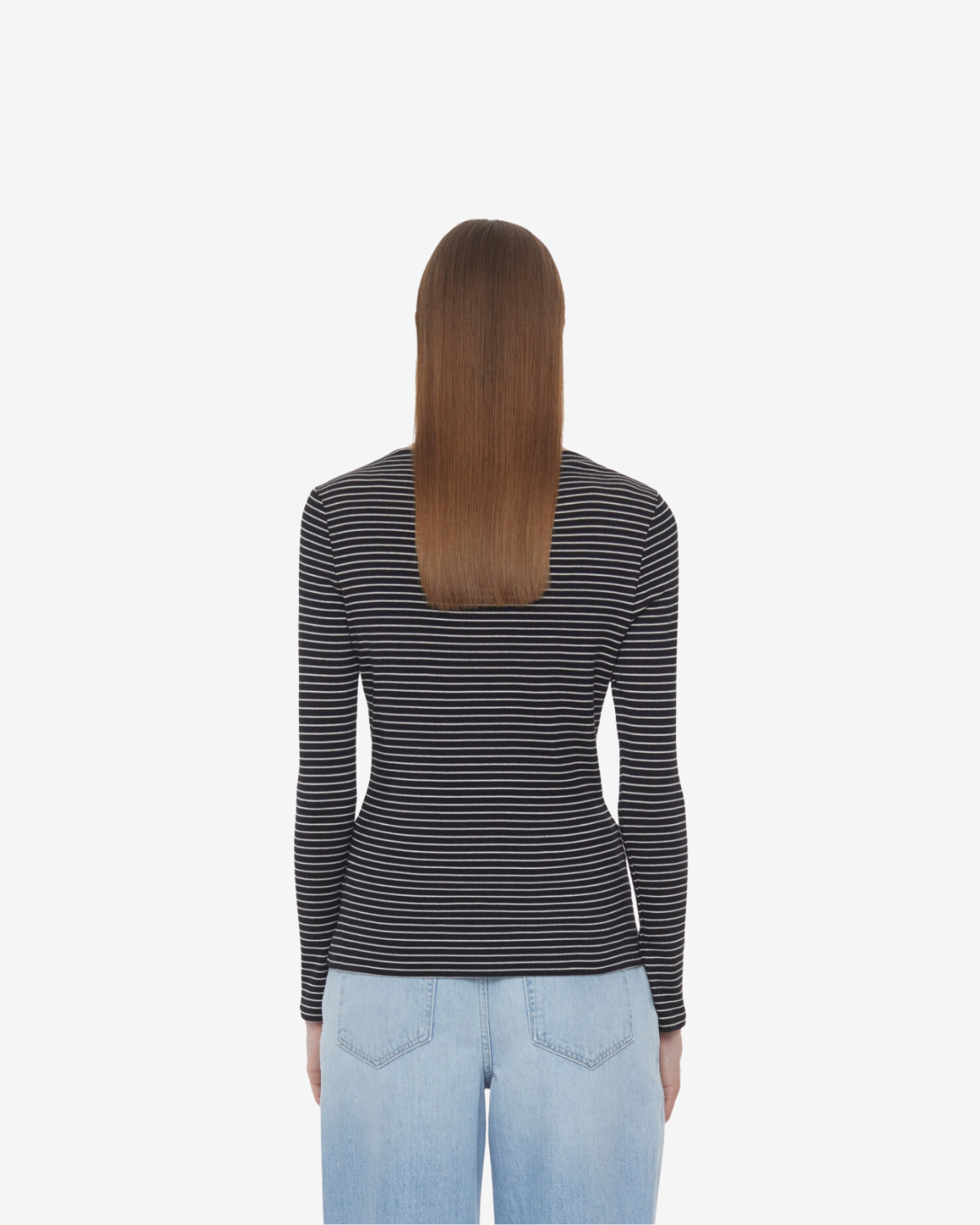 Straight neck long sleeve  black