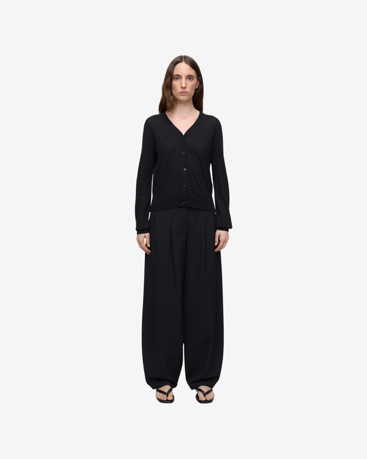 V cardigan long sleeve black