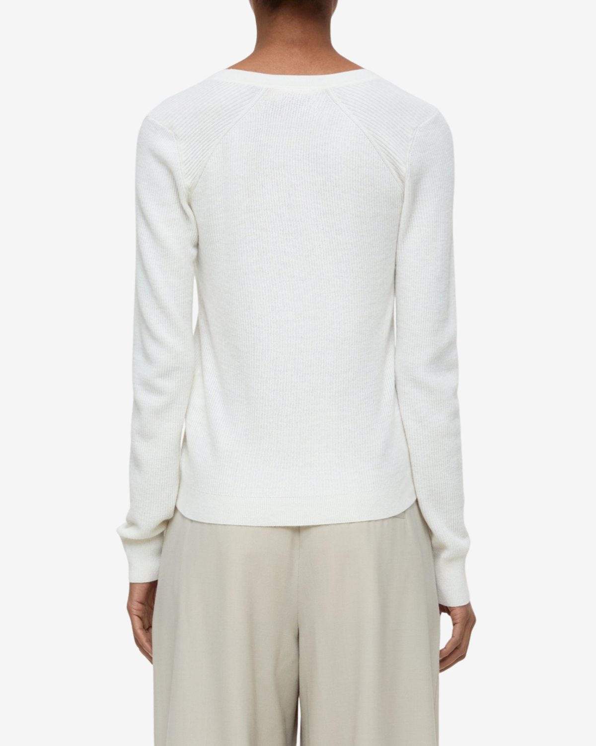V cardigan long sleeve Ivory
