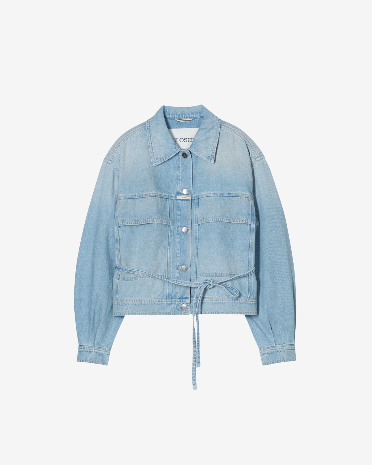 Wrap denim jacket Light blue