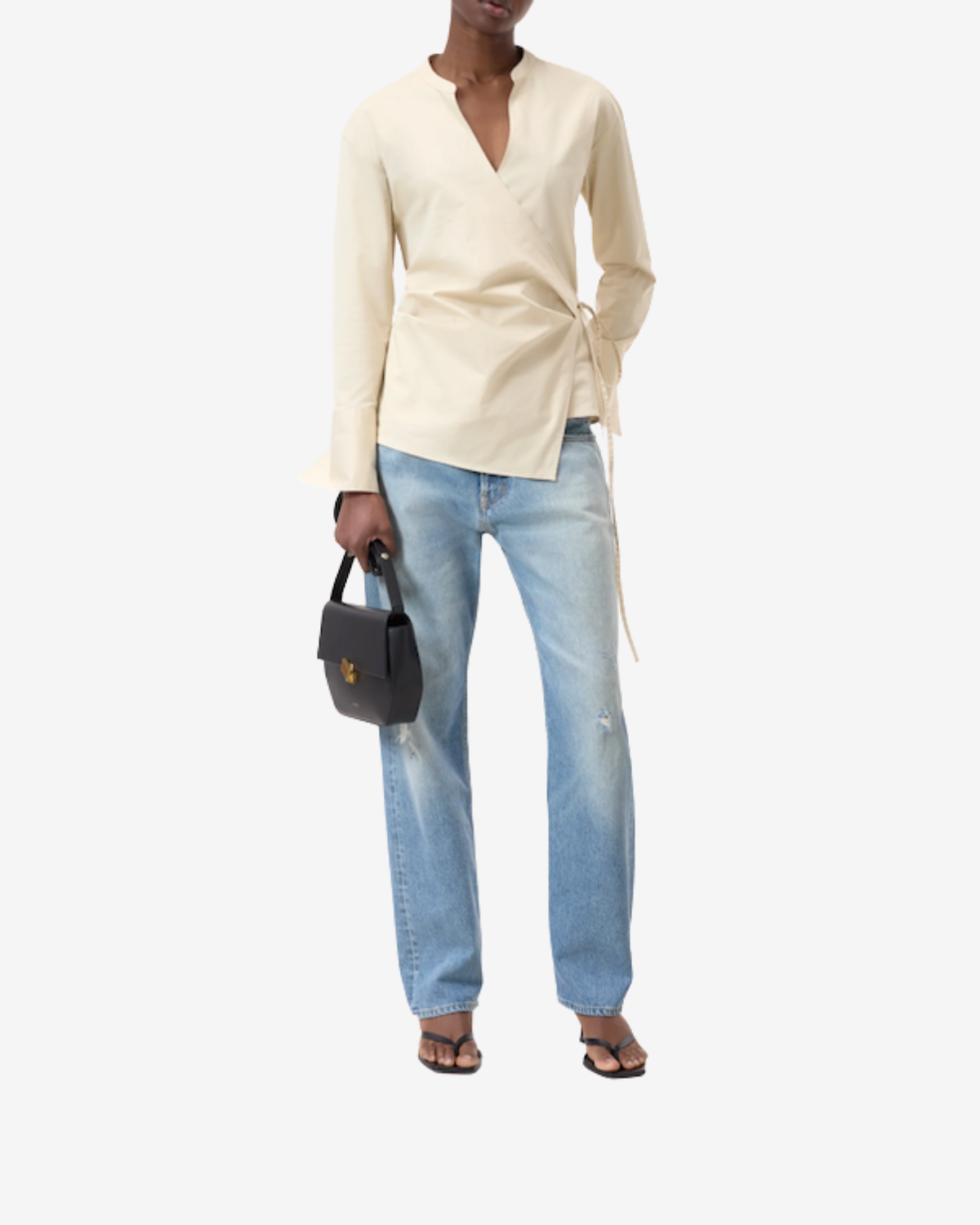 Wrapped blouse Dune beige