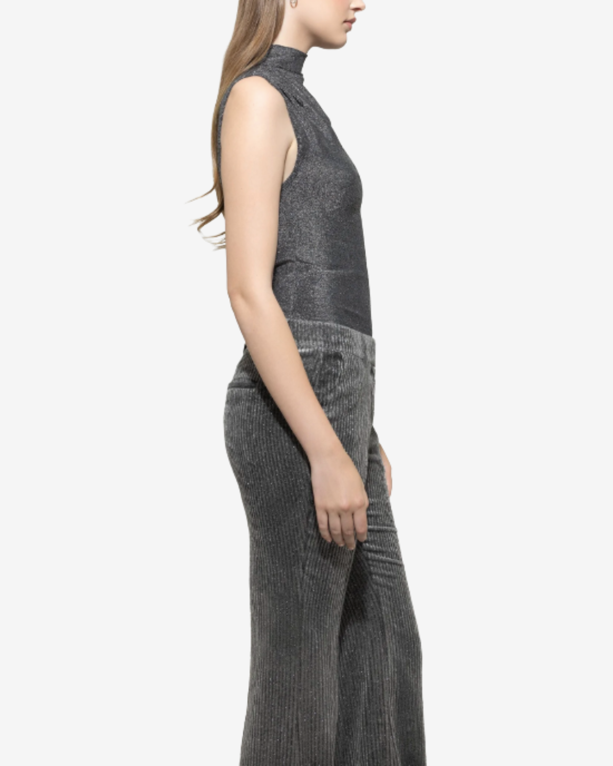 Turtleneck-Top Multi/ Urban grey