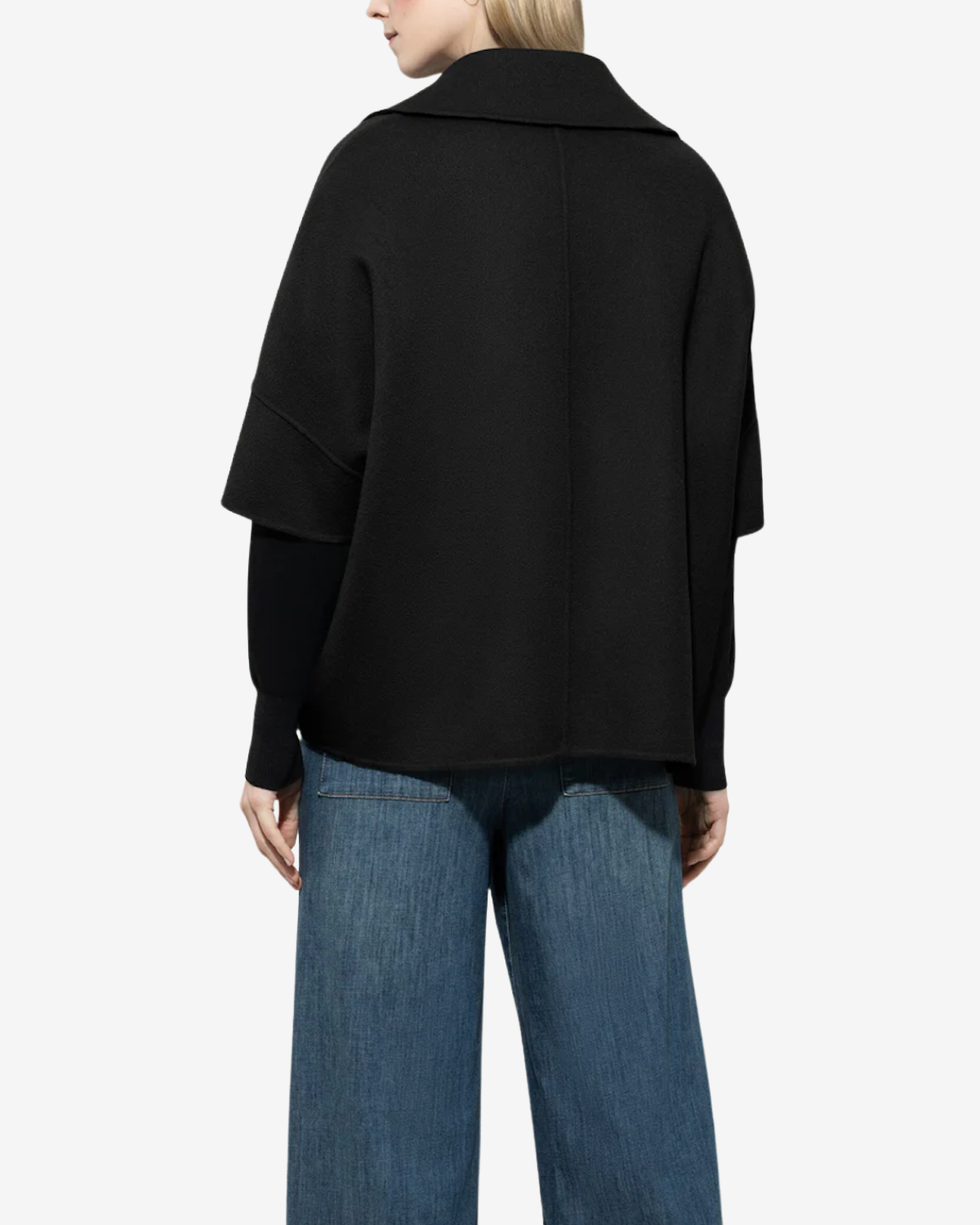 Double-face cape Deep black