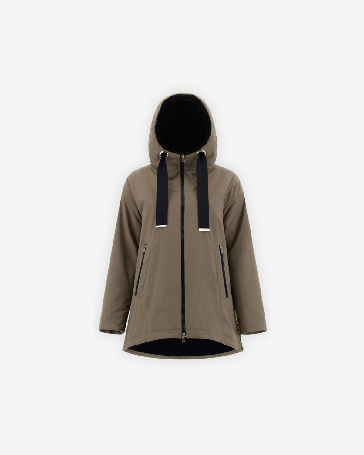 Woman's woven half coat Fondente