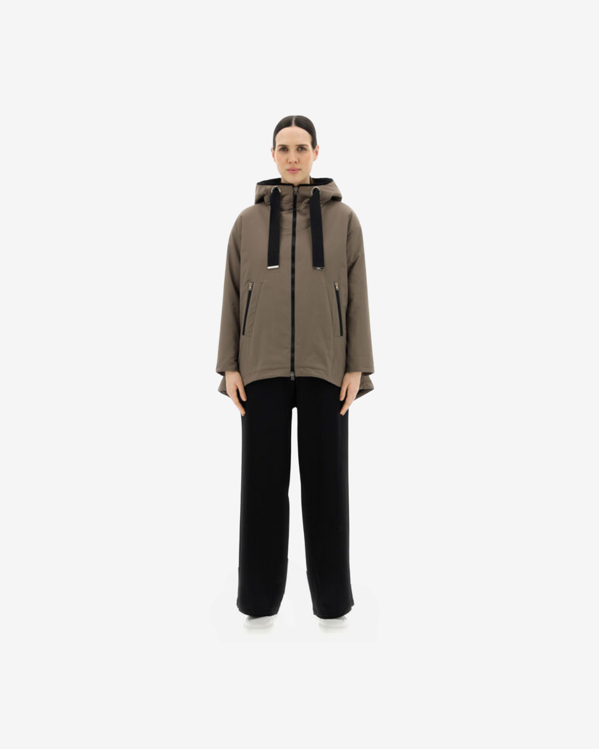 Woman's woven half coat Fondente