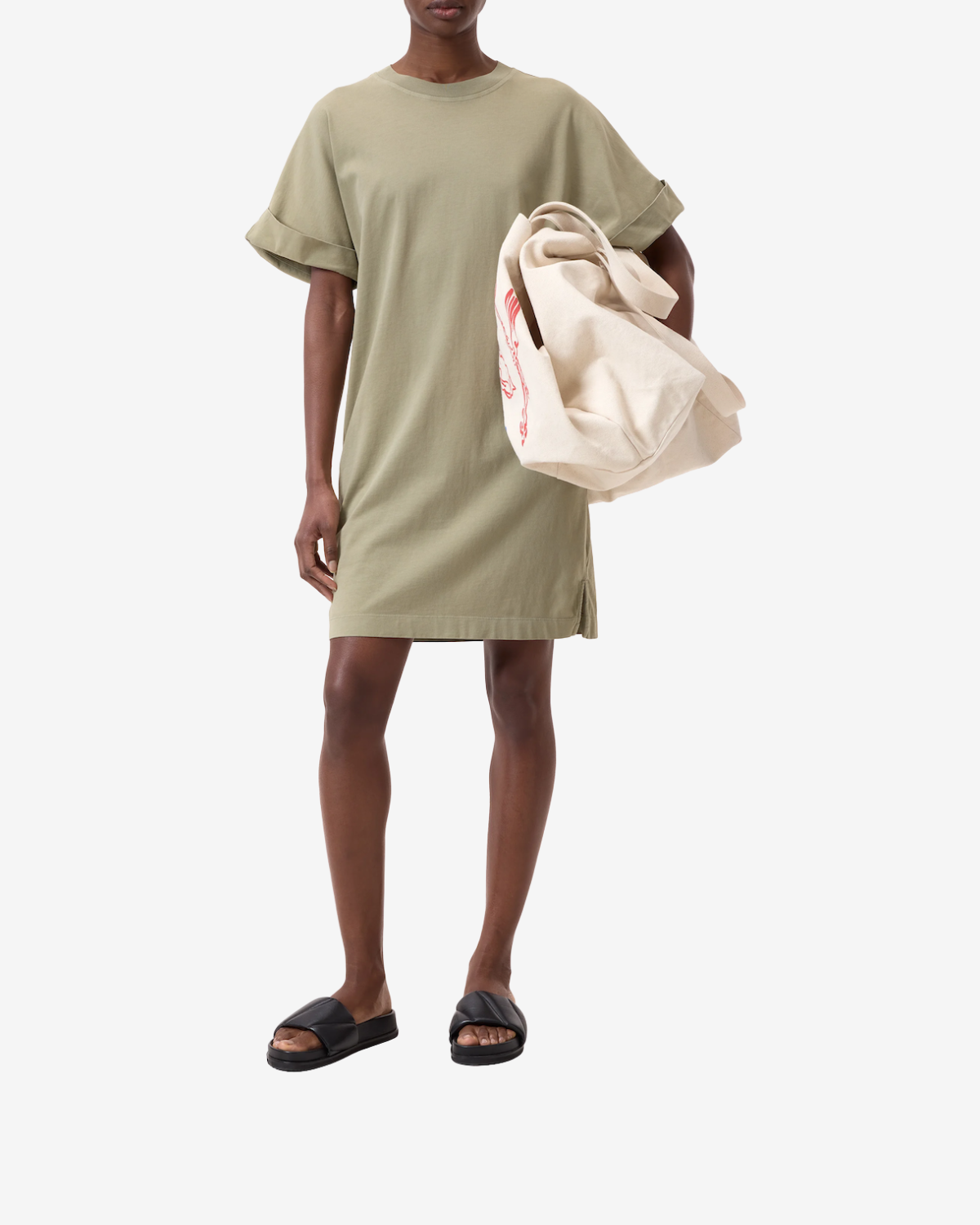 T-shirt dress chino green