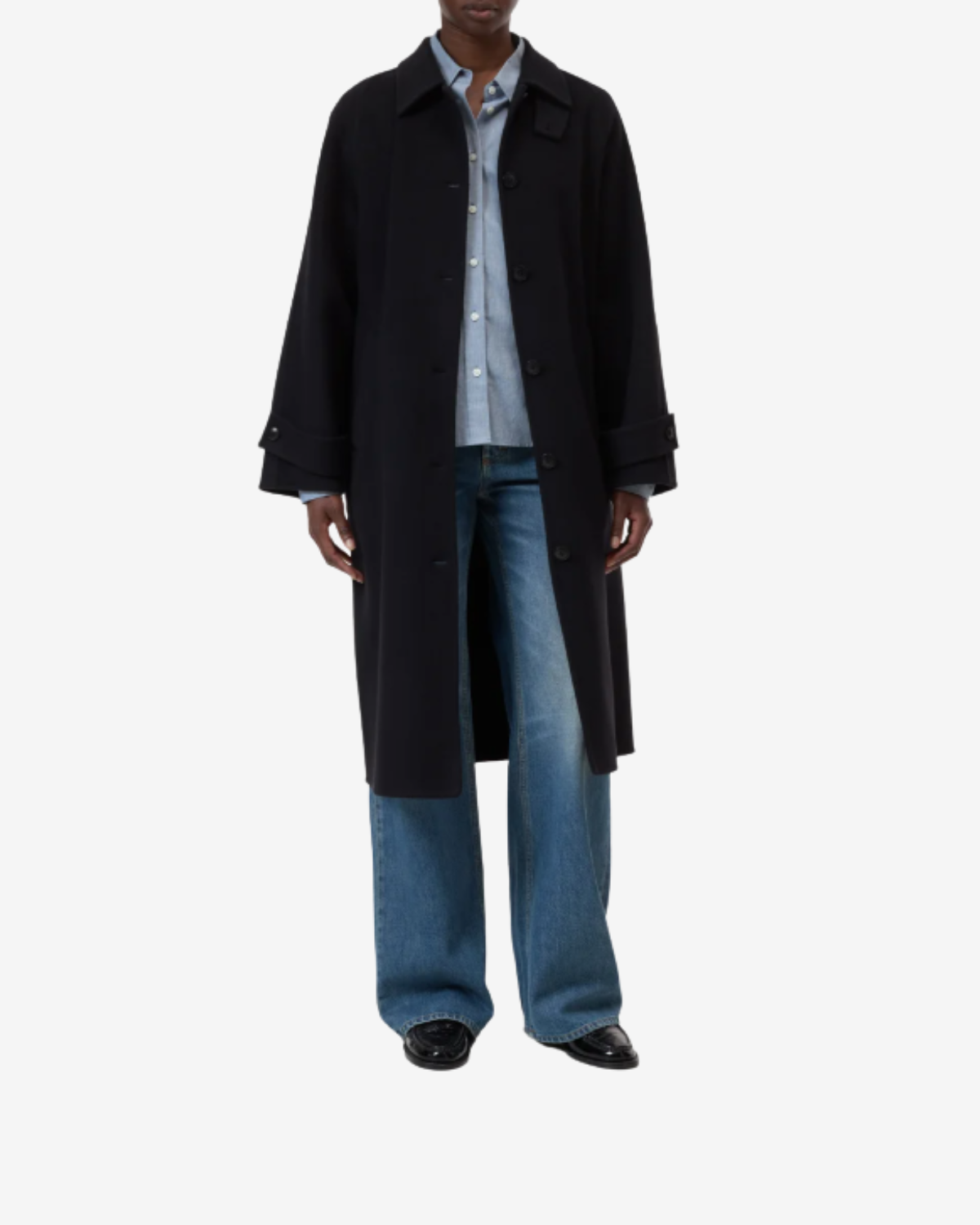 Belted coat black