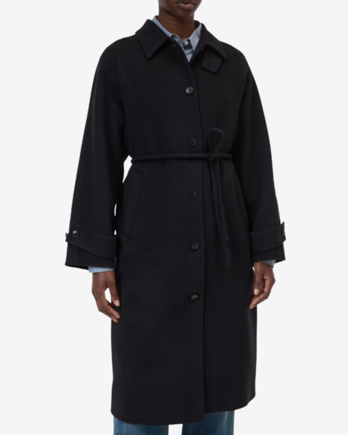 Belted coat black