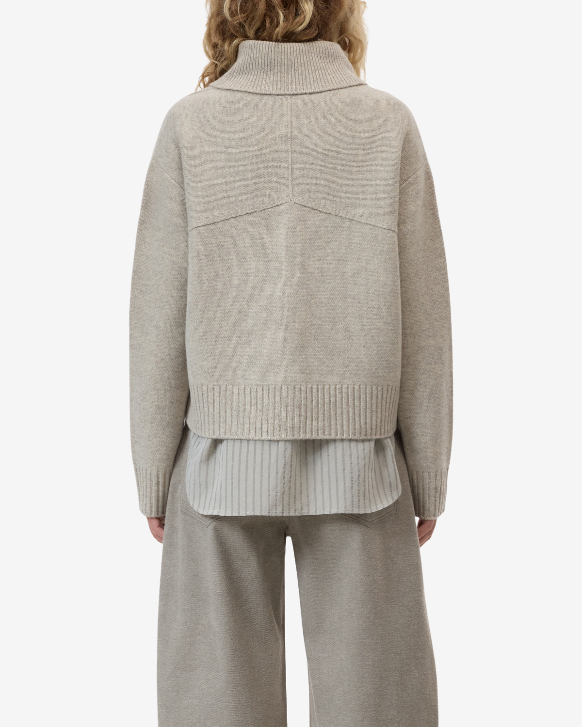 Rollneck cardigan Silt grey