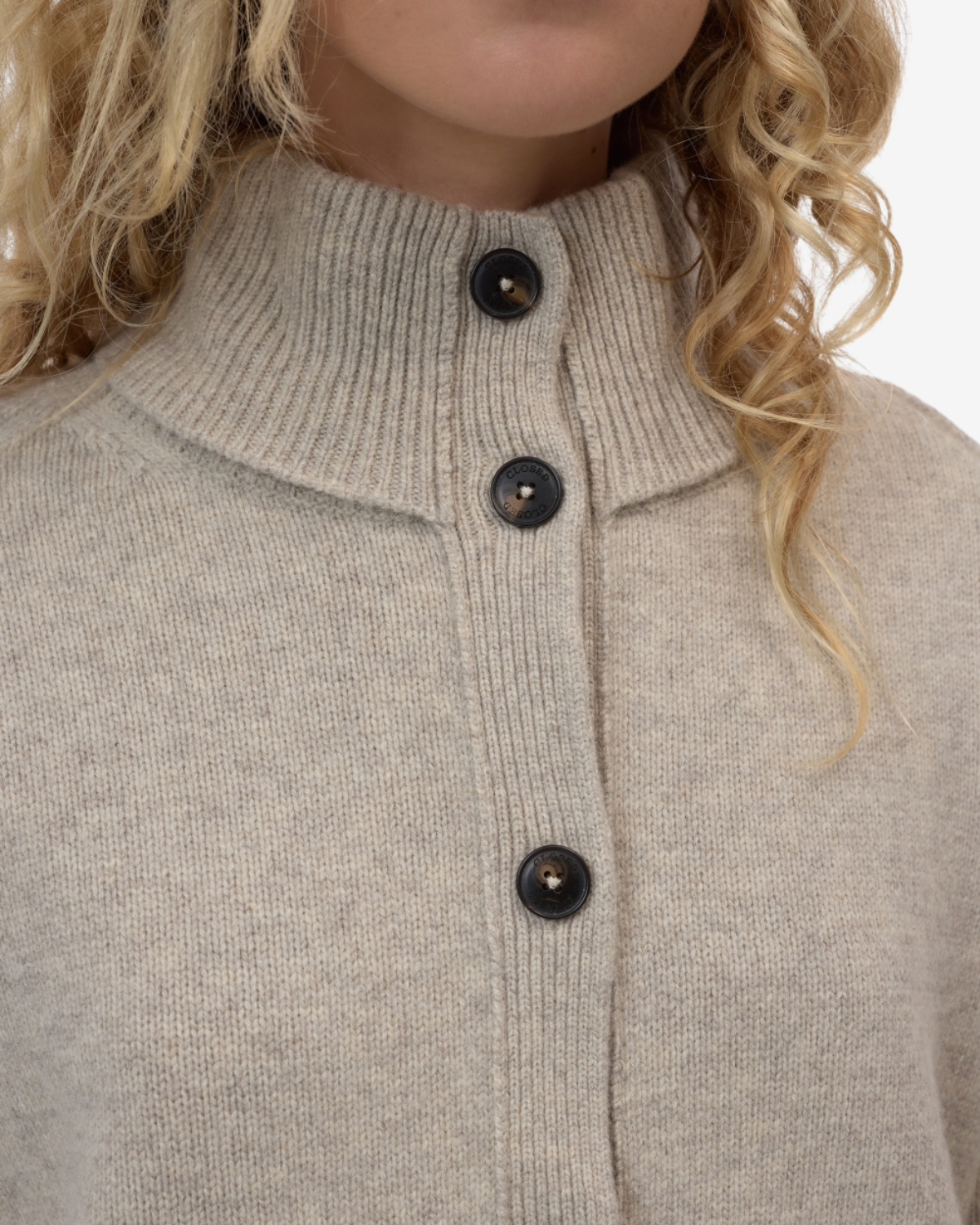 Rollneck cardigan Silt grey
