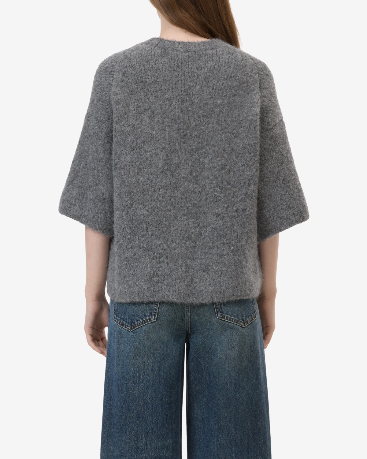 Crew short sleeve Dark grey melange
