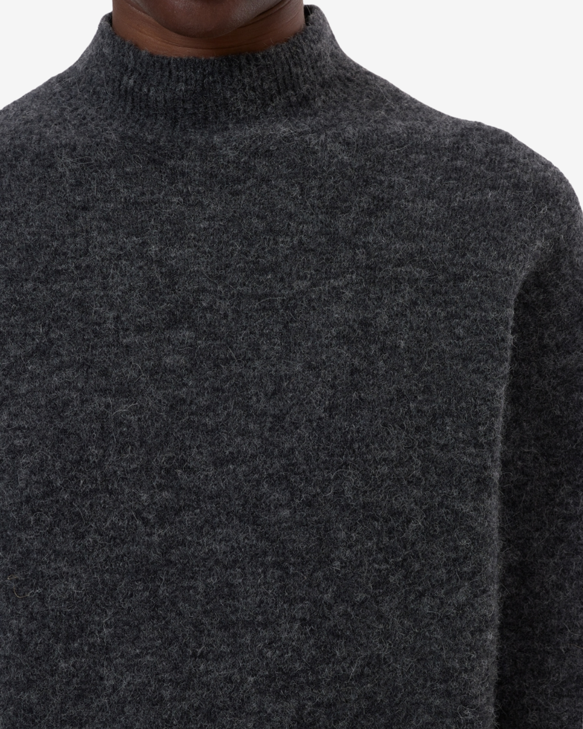 Mock neck long sleeve Dark grey melange