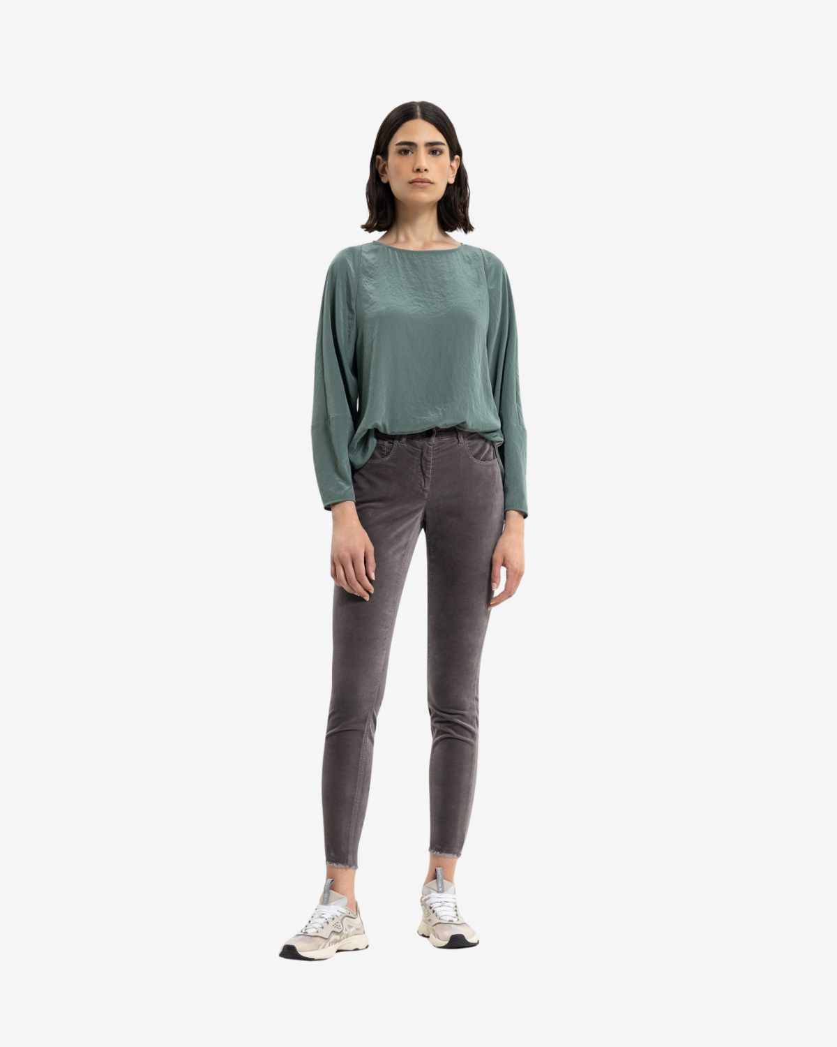 skinny velvet denim  grey taupe