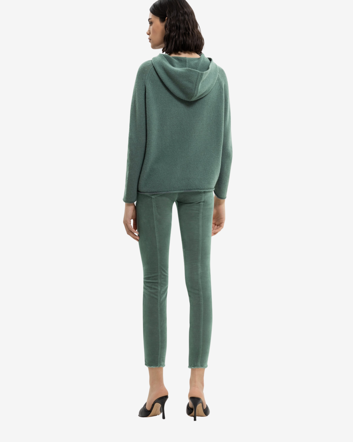 skinny velvet denim  smaragd