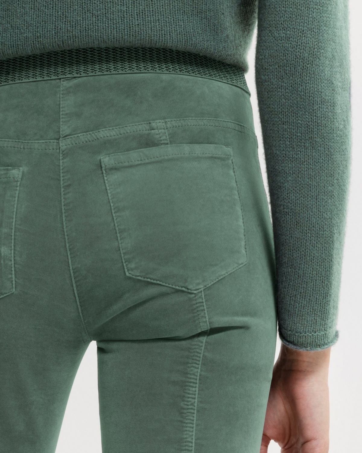 skinny velvet denim  smaragd