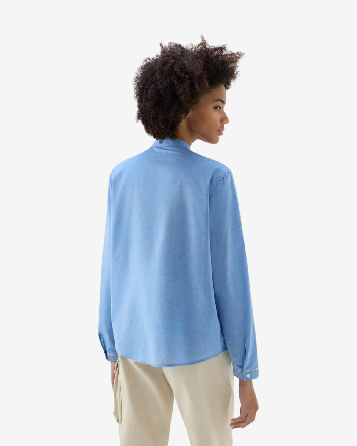 Pintuck chambray shirt pale indigo 2